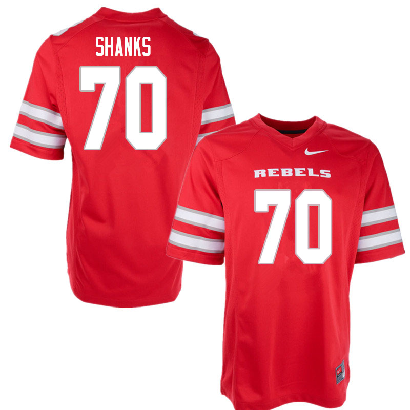 Men #70 Tiger Shanks UNLV Rebels College Football Jerseys Sale-Red